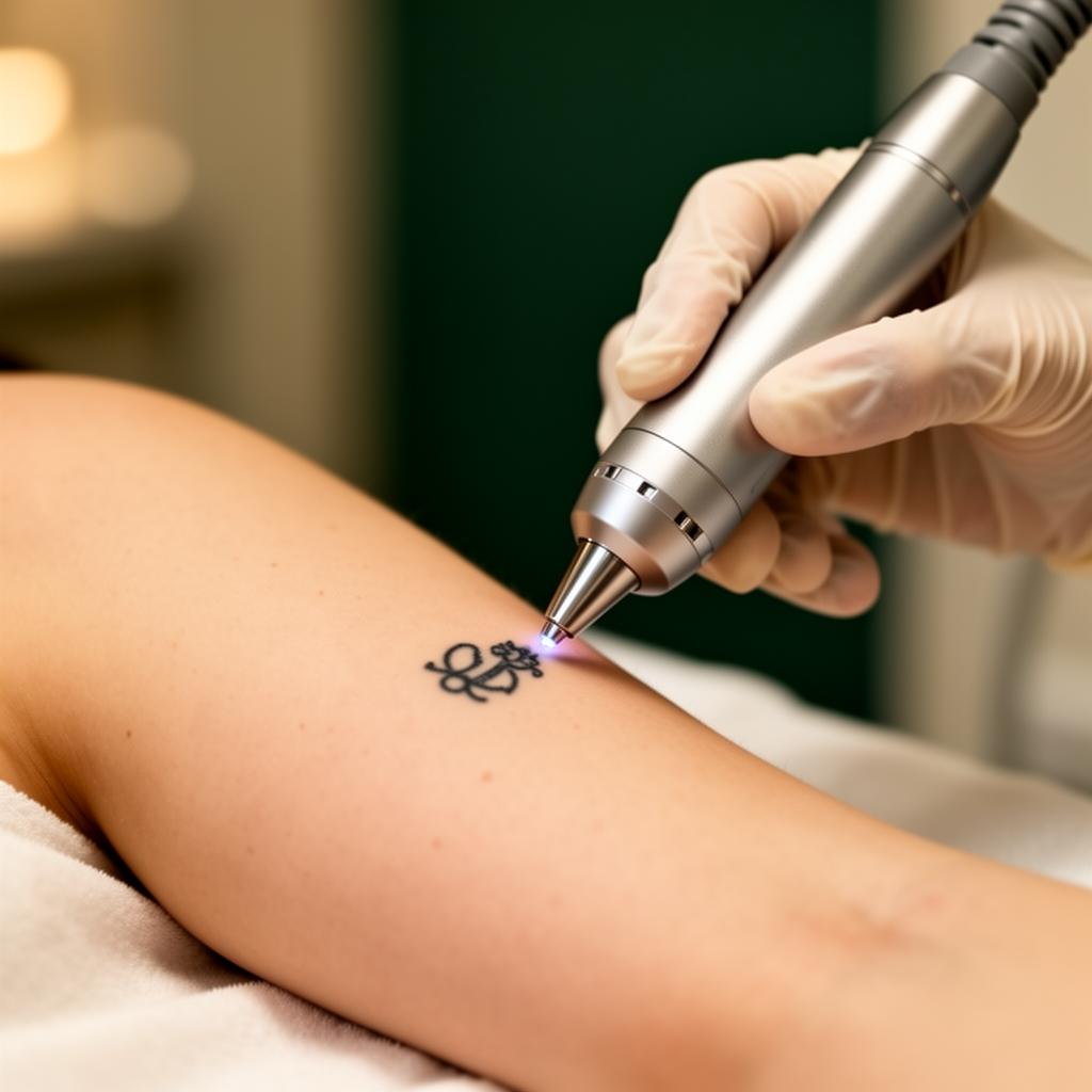 Medizinische Tattoo-Entfernung mit Hollywood Spectra (Q-switched Nd:YAG) in der Arztpraxis Dr. Wagner, Basel
